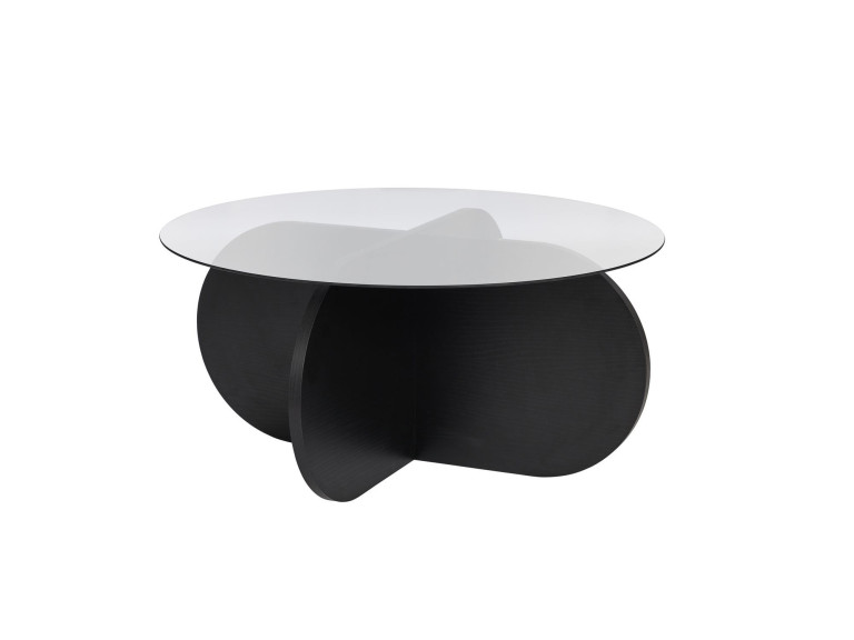 Tavolo basso in legno "Aeris" - 75 x 75 x 35 cm - Bois Noir Fumée