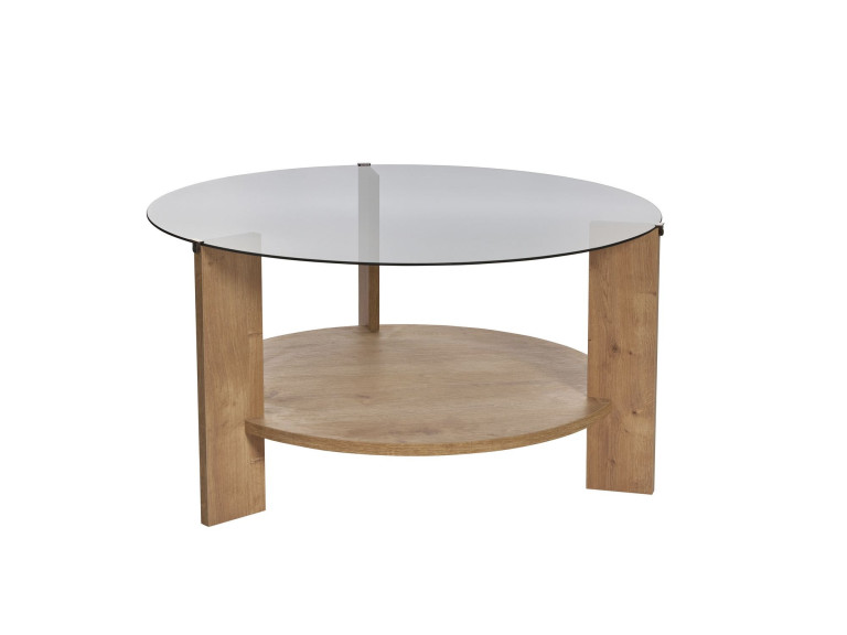 Tavolo basso in legno "Clara" - 75 x 75 x 40 cm - Chêne Saphir Fumées