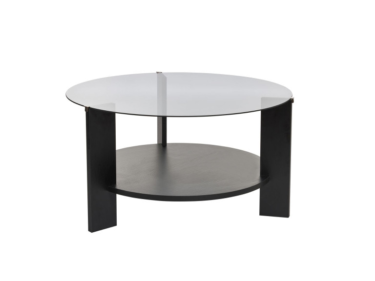 Tavolo basso in legno "Clara" - 75 x 75 x 40 cm - Bois Noir Fumée