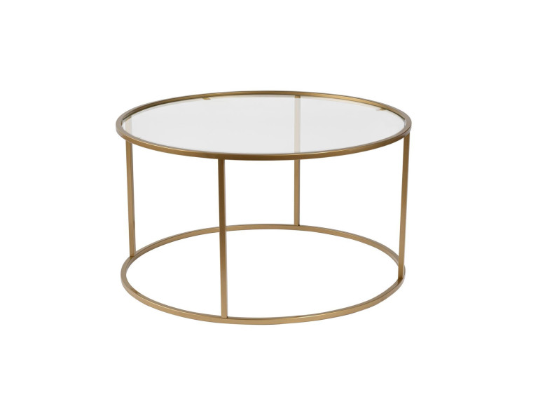 Tavolo basso in metallo "Aurum" - 80 x 80 x 43 cm - O trasparente