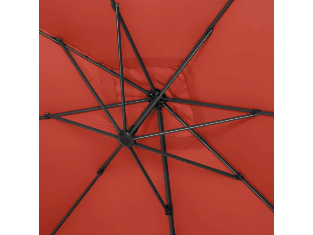 Ombrellone da giardino offset Alu "Sun 4" - Rettangolo - 3 x 4 m - Rosso
