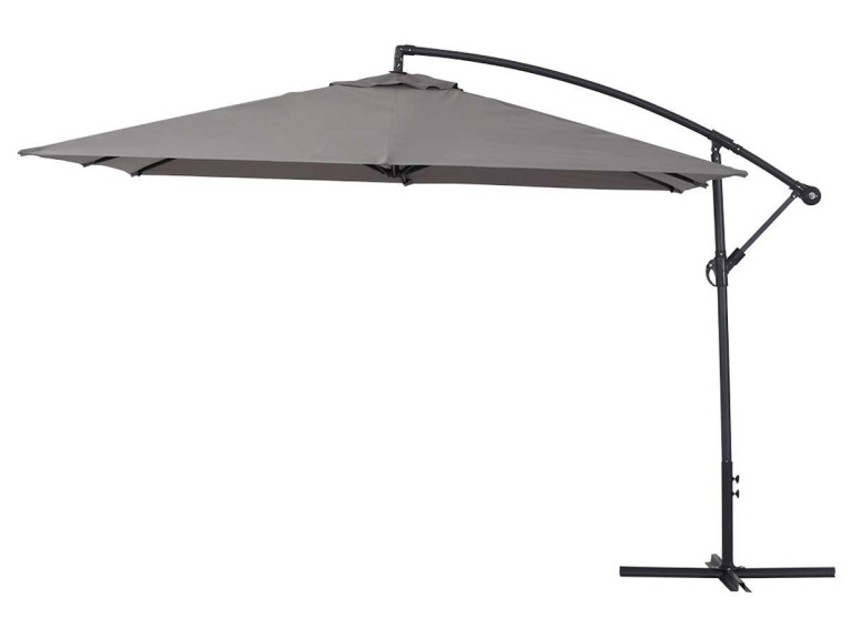 Ombrellone da giardino decentrato in alluminio ILIOS 3 - Quadrato - 3 x 3 m - Grigio
