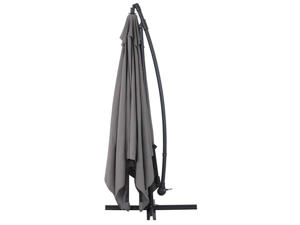 Ombrellone da giardino decentrato in alluminio ILIOS 3 - Quadrato - 3 x 3 m - Grigio