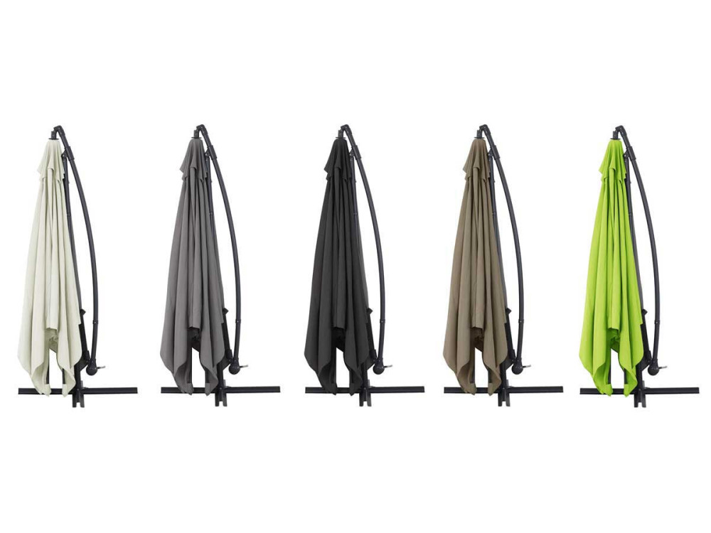 Ombrellone da giardino decentrato in alluminio ILIOS 3 - Quadrato - 3 x 3 m - Grigio