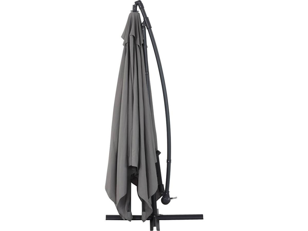 Ombrellone da giardino sospeso Alu "Ilios 3" - Quadrato - 3 x 3 m - grigio - Base inclusa