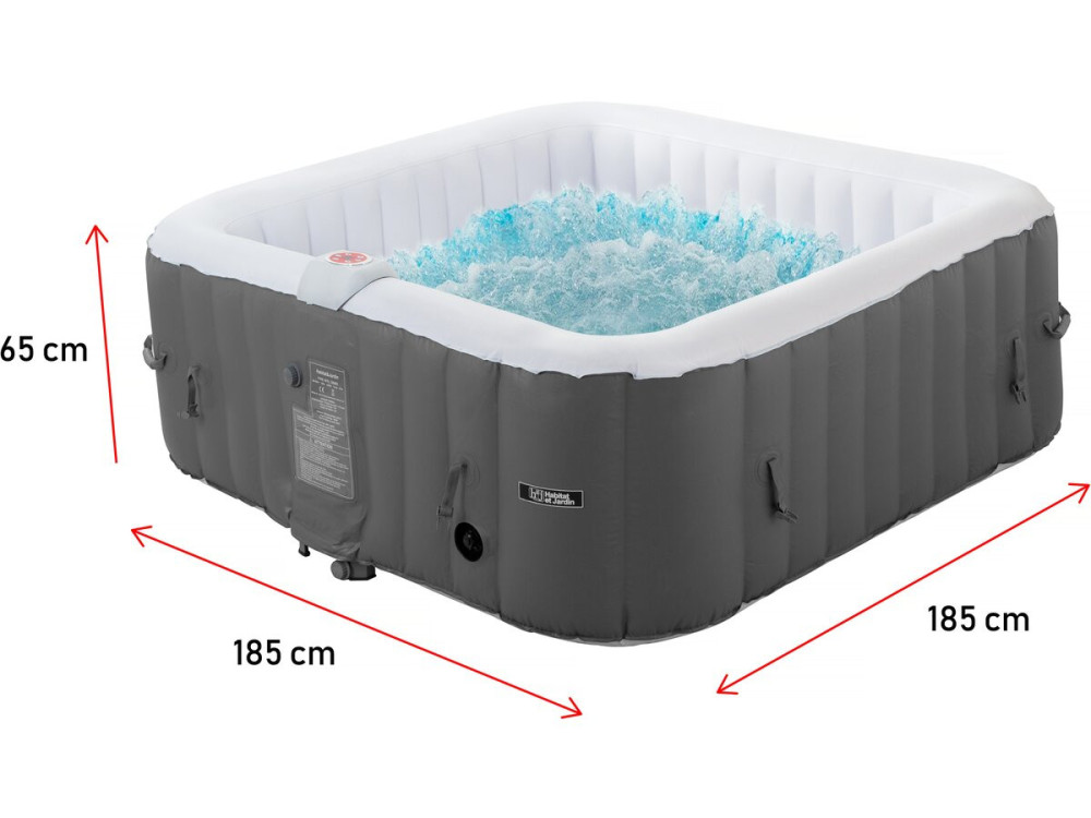 Spa gonfiabile "RIVIERA" in PVC - 6 posti - Grigio/bianco