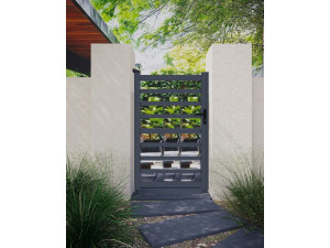 Cancello in alluminio forato "Marius" - 100 x 180 cm - Grigio 2