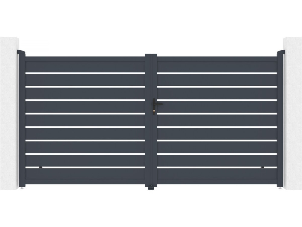 Cancello in alluminio "Bastien" - 350 x 176 cm - Antracite
