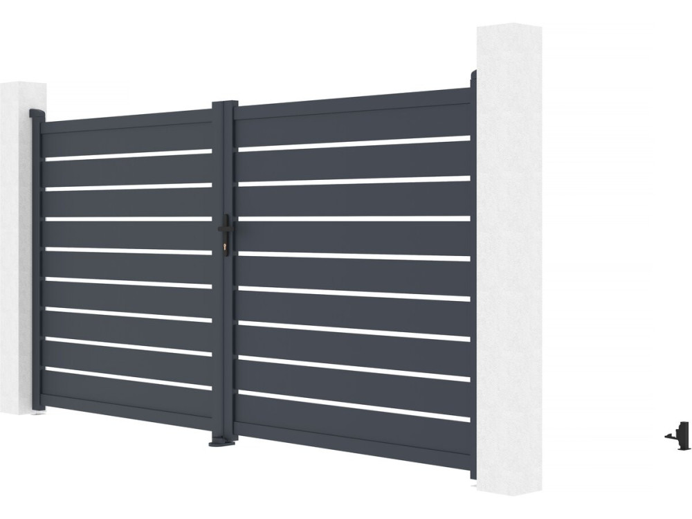 Cancello in alluminio "Bastien" - 350 x 176 cm - Antracite