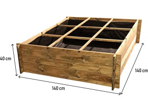 Orto in legno "Nigelle" - 140 x 140 x 40 cm 2