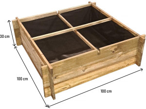 Orto in legno "Aroma" - 100 x 100 x 30 cm 2