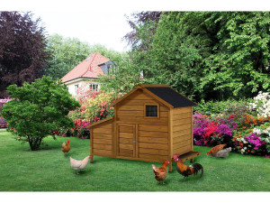 Pollaio in legno "Cocotte" con nido - Marrone 2