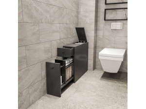Mobile bagno in legno "Calencia" - 60 x 19 x 55 cm - Grigio antracite 2