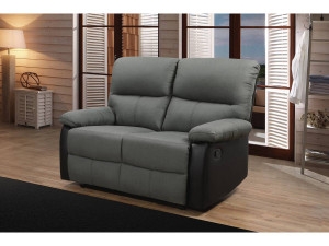 Divano "Lincoln" - 147 x 89 x 103 cm - 2 posti a sedere - Nero / Grigio scuro 2