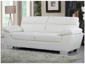 Divano in pelle / PVC rigenerato "DALLAS" - 3 posti - Bianco 2