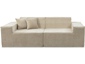 Divano componibile dritto in tessuto texturizzato "Lusso" - 3 posti - Beige
