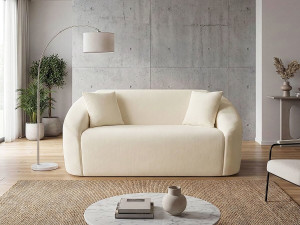 Divano fisso diritto in tessuto "Ondine" - 2 posti - Beige 2