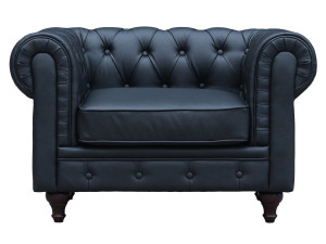 Poltrona Chesterfield "Aliza"- 111 x 82 x 70 cm - Nero 2