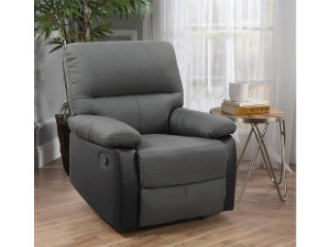 Poltrona relax "Lincoln" - Nero/Grigio scuro 2