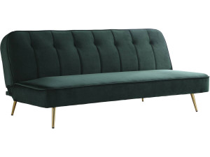 Divano Clic Clac in velluto "James" - 180 x 83 x 75 cm - 3 posti a sedere - Verde scuro 2