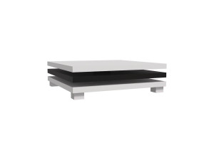 Tavolino "Elena" - 80 x 80 x 32 cm - Bianco / Nero 2