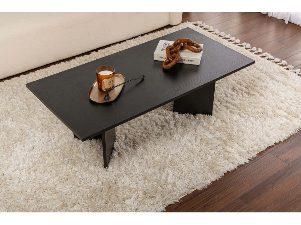 Tavolino da caffè in legno "Sabin" - 60 x 119 x 40 cm - Legno nero