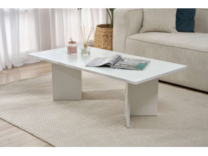 Tavolino in legno "Sabin" 119 x 60 x 40 cm - Bianco 2