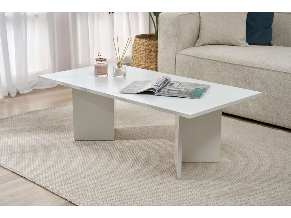 Tavolino in legno "Sabin" 119 x 60 x 40 cm - Bianco