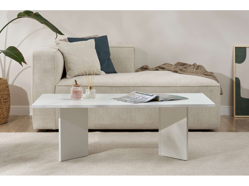 Tavolino in legno "Sabin" 119 x 60 x 40 cm - Bianco