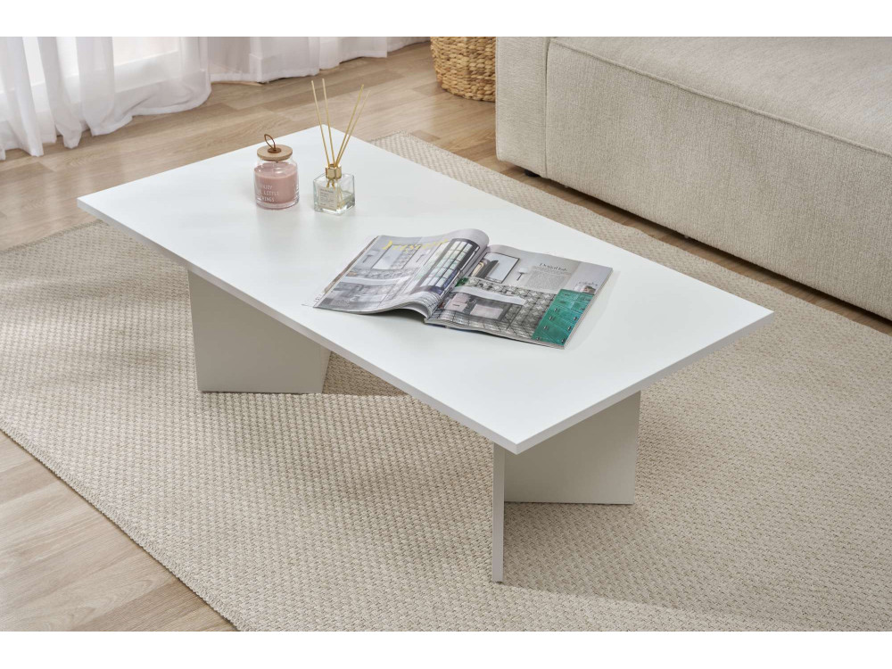 Tavolino in legno "Sabin" 119 x 60 x 40 cm - Bianco