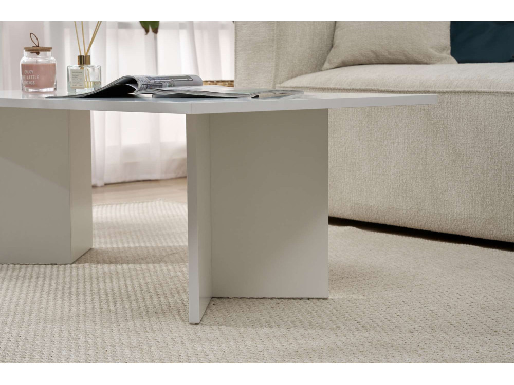 Tavolino in legno "Sabin" 119 x 60 x 40 cm - Bianco