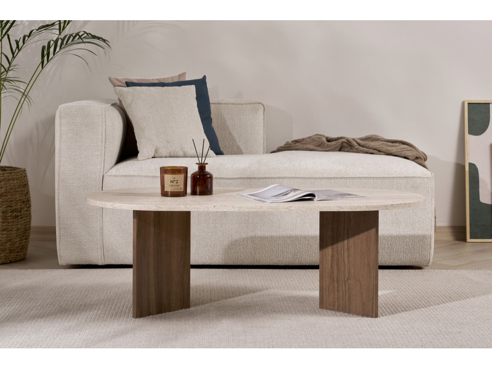 Tavolino in legno "Sable" 119 x 60 x 40 cm - Travertino