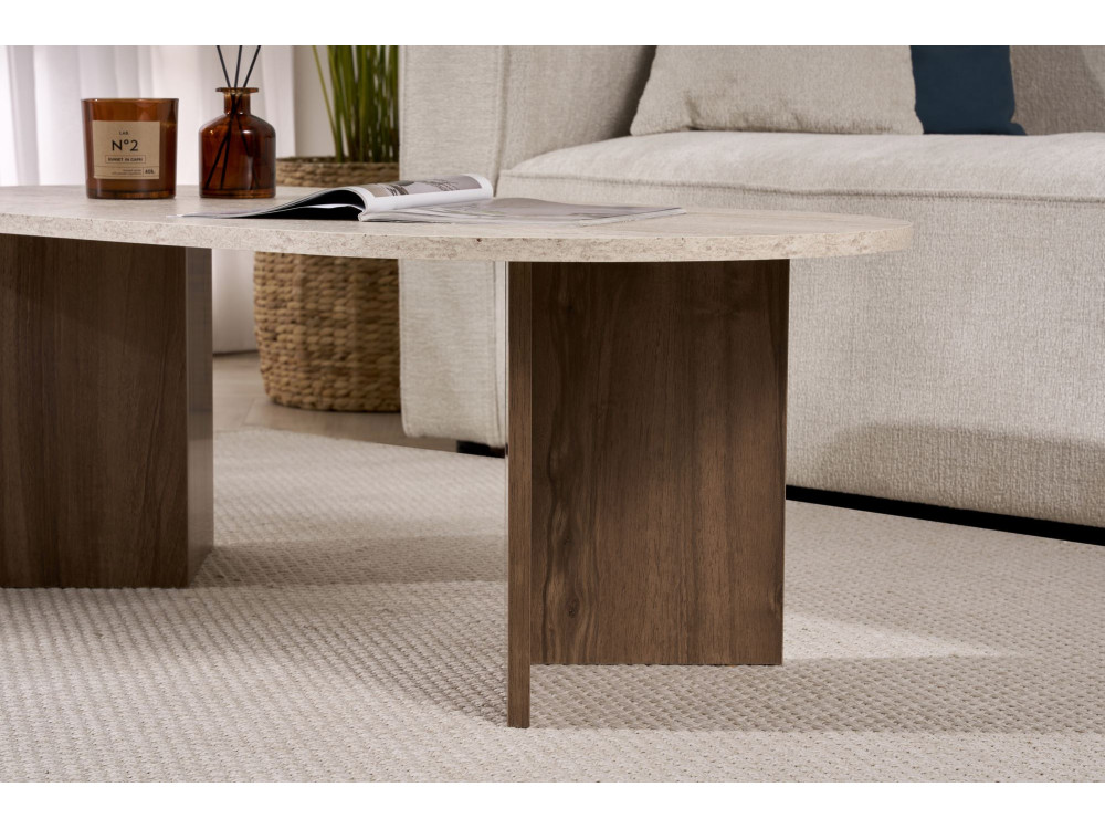Tavolino in legno "Sable" 119 x 60 x 40 cm - Travertino
