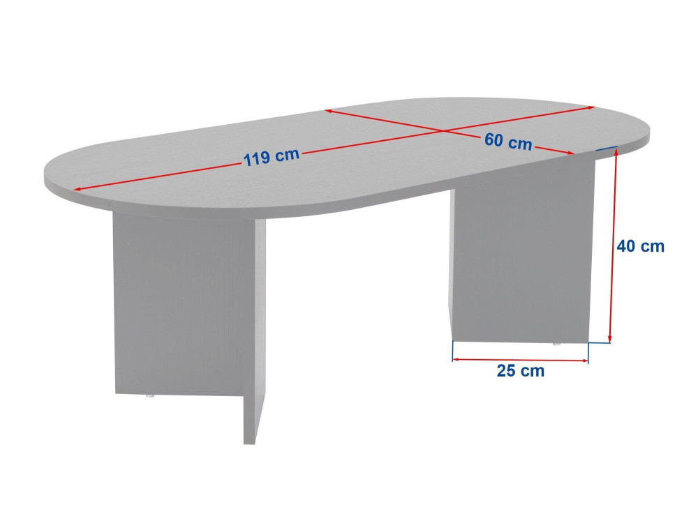 Tavolino in legno "Sable" 119 x 60 x 40 cm - Travertino