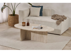 Tavolino in legno "Orba" - 120 x 65 x 40 cm - Travertino 2