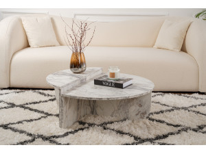 Tavolino in legno "Orion" 90 x 60 x 30 cm - marmo Fresia 2