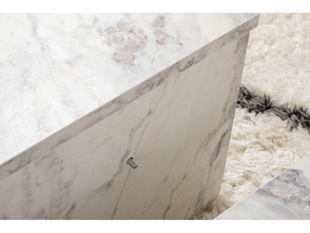 Tavolino in legno "Orion" 90 x 60 x 30 cm - marmo Fresia