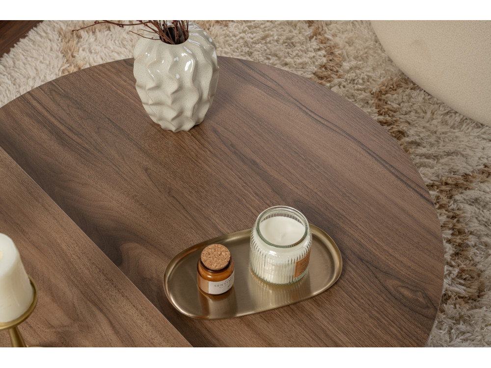 Tavolino in legno "Orion" 90 x 60 x 30 cm - Noce