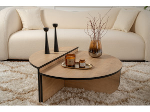Tavolino in legno "Orion" 90 x 60 x 30 cm - Rovere miele 2