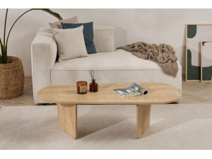 Tavolino da caffè in legno "Ovalis" - 130 x 65 x 40 cm - Rovere 2