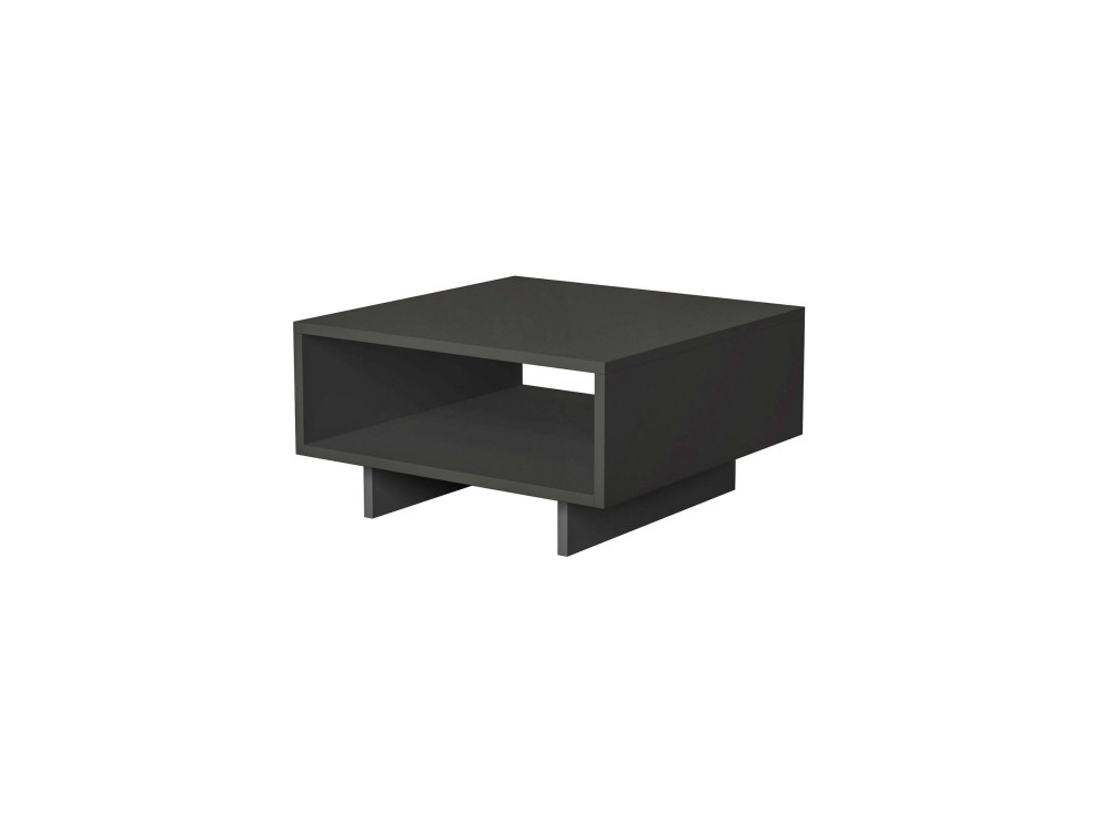 Tavolino in legno "Hola" - 60 x 60 x 32 cm - Grigio antracite