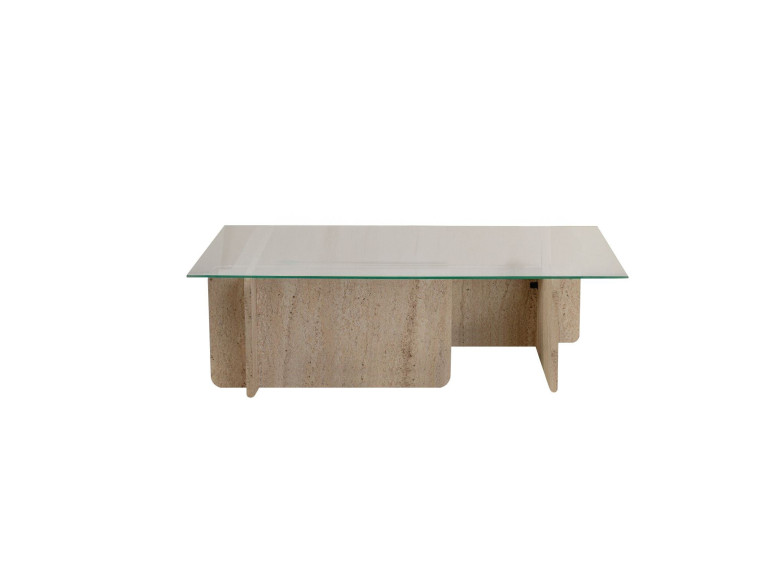 Tavolino in legno "Flavio" - 105 x 65 x 30 cm - Travertino