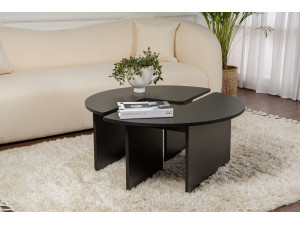 Tavolino in legno "Moira" 90 x 90 x 41 cm - Legno nero 2