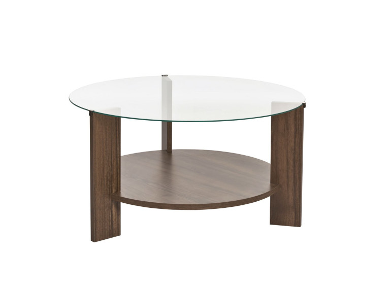 Tavolino in legno "Clara" - 75 x 75 x 40 cm - NoceTrasparente
