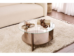 Tavolino in legno "Clara" - 75 x 75 x 40 cm - NoceTrasparente 2