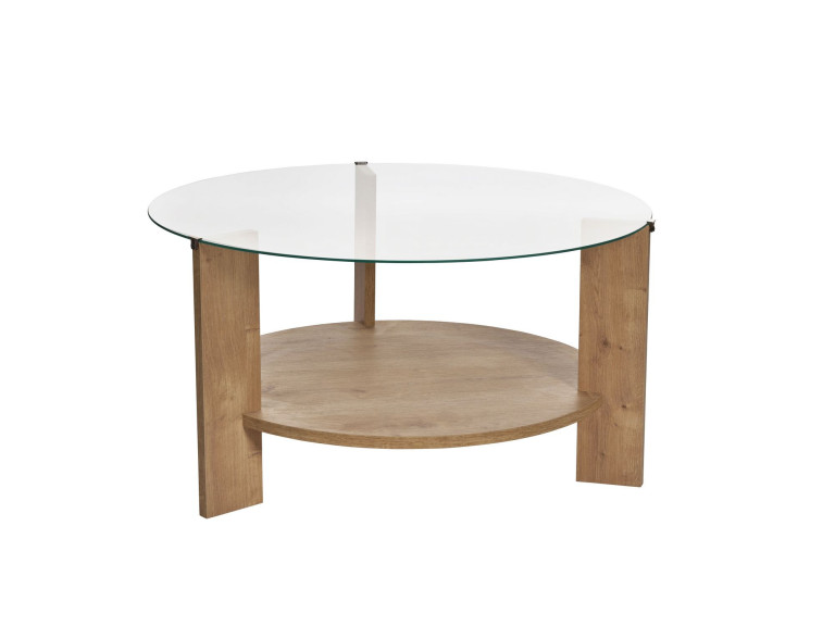 Tavolo basso in legno "Clara" - 75 x 75 x 40 cm - Chêne Saphir Trasparente