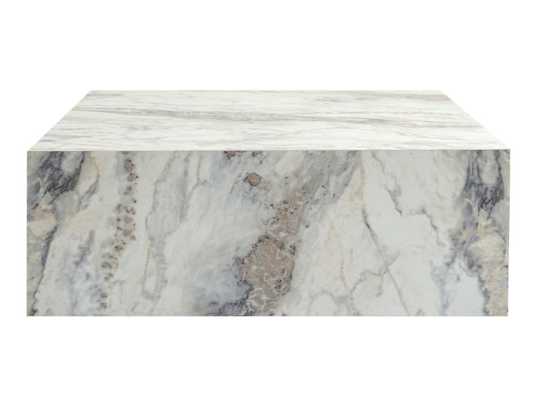 Tavolino da caffè in legno "Prizma" - 90 x 90 x 35 cm - Marmo Fresia