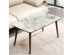 Tavolino in legno "Luci" 100 x 53 x 45 cm - Bianco 2