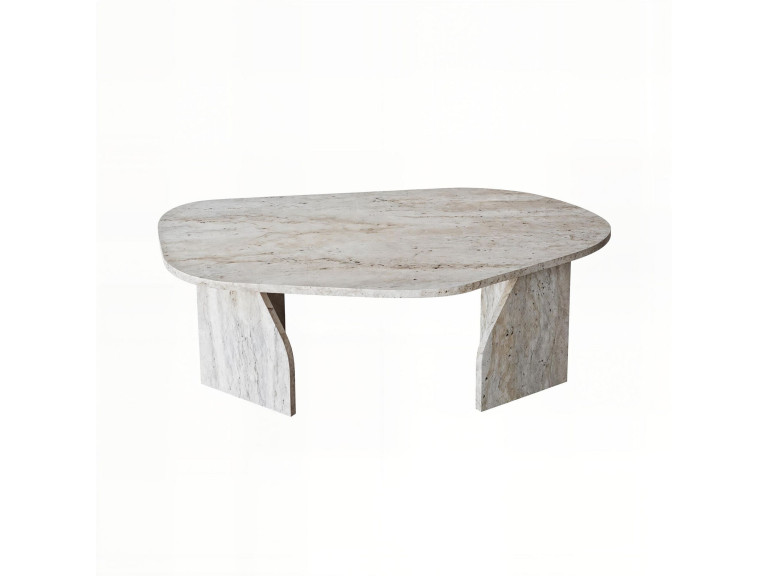 Tavolino in legno "Rock" 100 x 60 x 35 cm - Travertino