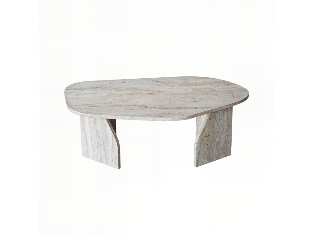 Tavolino in legno "Rock" 100 x 60 x 35 cm - Travertino
